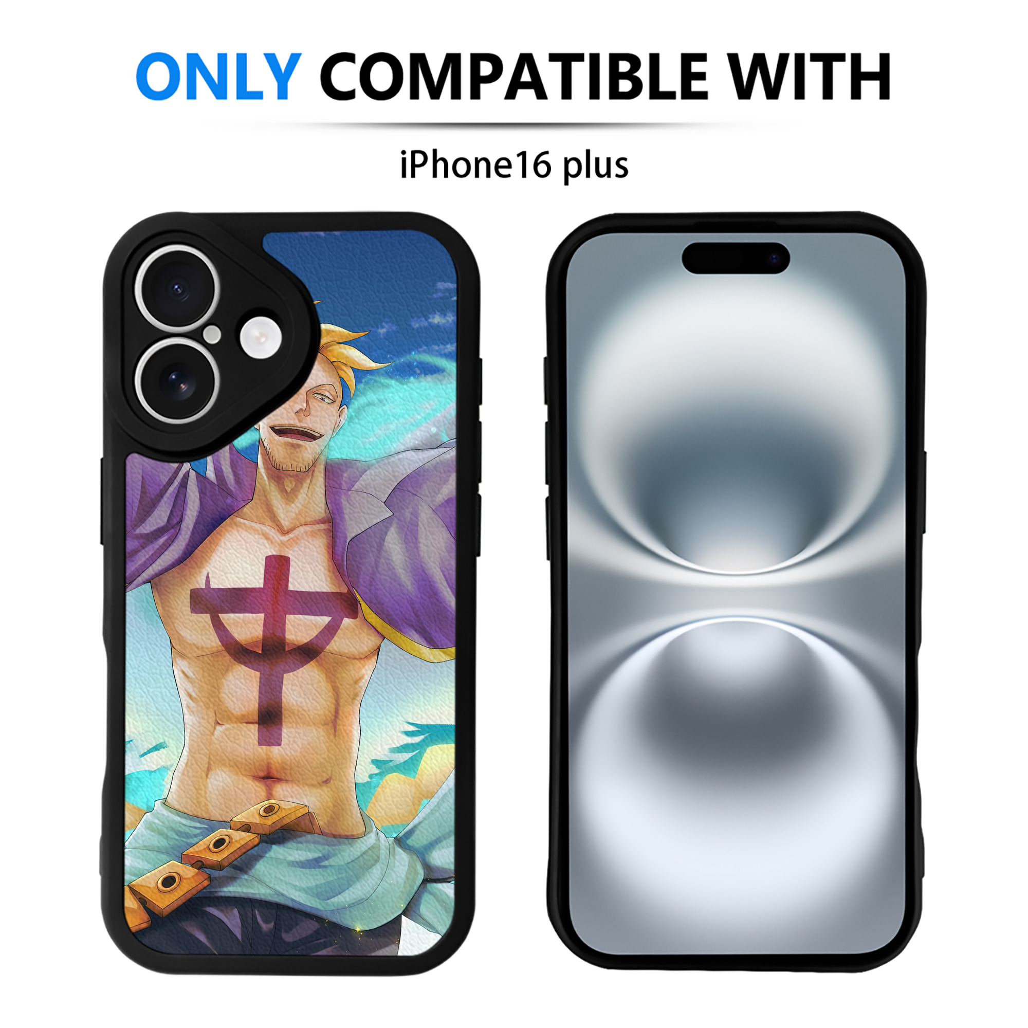 （画像用） ワンピース ONE PIECE 【iPhone 16シリーズ対応】シリコンスマホケース（レザー調） 材質：シリコン